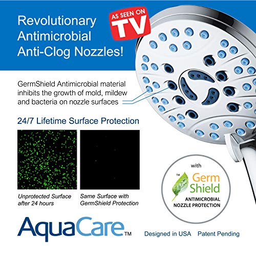 Hotel Spa AquaCare As-Seen-On-TV High Pressure Handheld/Rain 80-mode 3-way Shower Head Combo with Adjustable Arm - Anti-clog Nozzles, Tub & Pet Power Wash, 6 ft. Hose, All Chrome Finish - Image 5