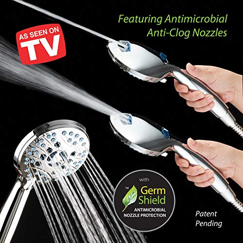 Hotel Spa AquaCare As-Seen-On-TV High Pressure Handheld/Rain 80-mode 3-way Shower Head Combo with Adjustable Arm - Anti-clog Nozzles, Tub & Pet Power Wash, 6 ft. Hose, All Chrome Finish - Image 3