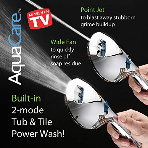 Hotel Spa AquaCare As-Seen-On-TV High Pressure Handheld/Rain 80-mode 3-way Shower Head Combo with Adjustable Arm - Anti-clog Nozzles, Tub & Pet Power Wash, 6 ft. Hose, All Chrome Finish - Image 4