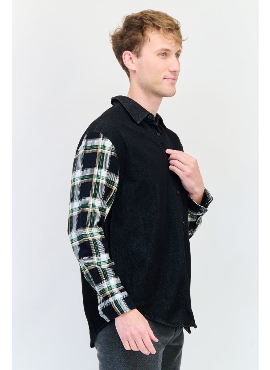 Selected Homme Men Regular Fit Long Sleeves Plaid Drop Shoulder Casual Shirt, Multicolor  - Image 2