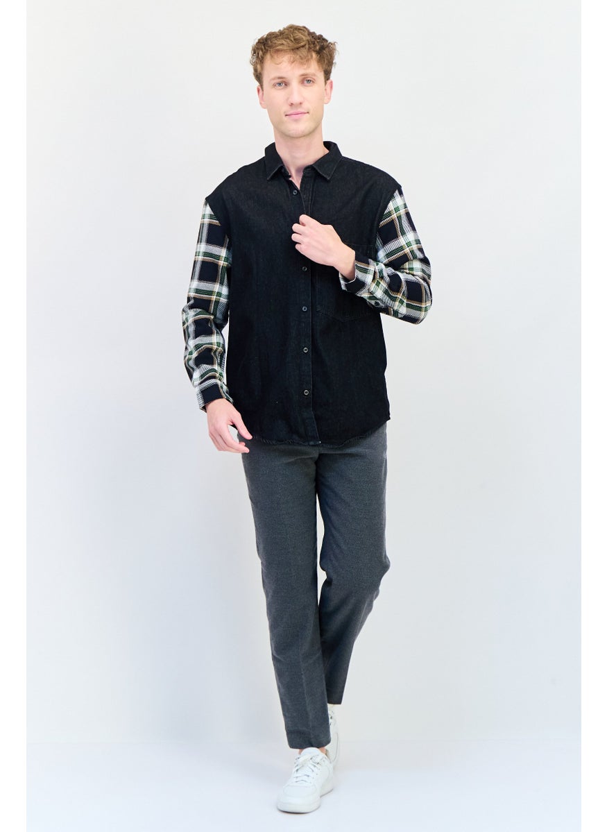 Selected Homme Men Regular Fit Long Sleeves Plaid Drop Shoulder Casual Shirt, Multicolor  - Image 4