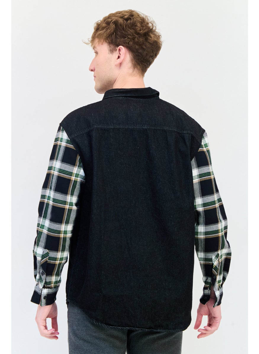 Selected Homme Men Regular Fit Long Sleeves Plaid Drop Shoulder Casual Shirt, Multicolor  - Image 3