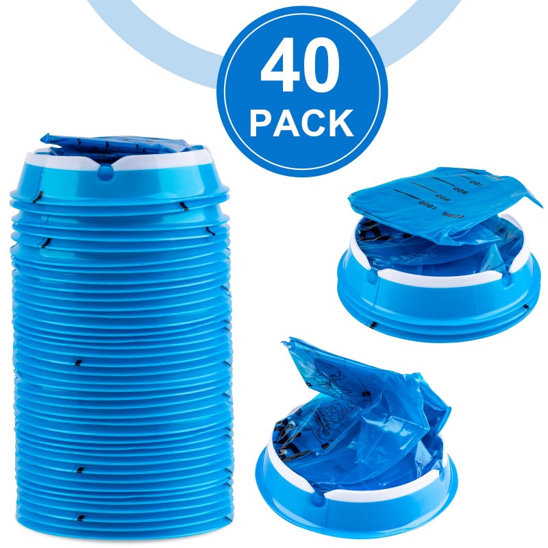 PHSZZ 40 Pack Vomit Bags Disposable, Leak Resistant Barf Bags, Portable Blue Vomit Bag, 1000 Ml Emesis Puke Throw Up Nausea Motion Sickness Bag for Car, Aircraft, Taxi - Image 2