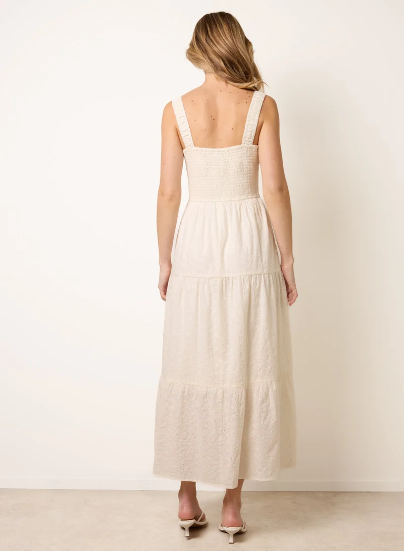 بلو فانيلا Broderie Button Down Maxi Dress