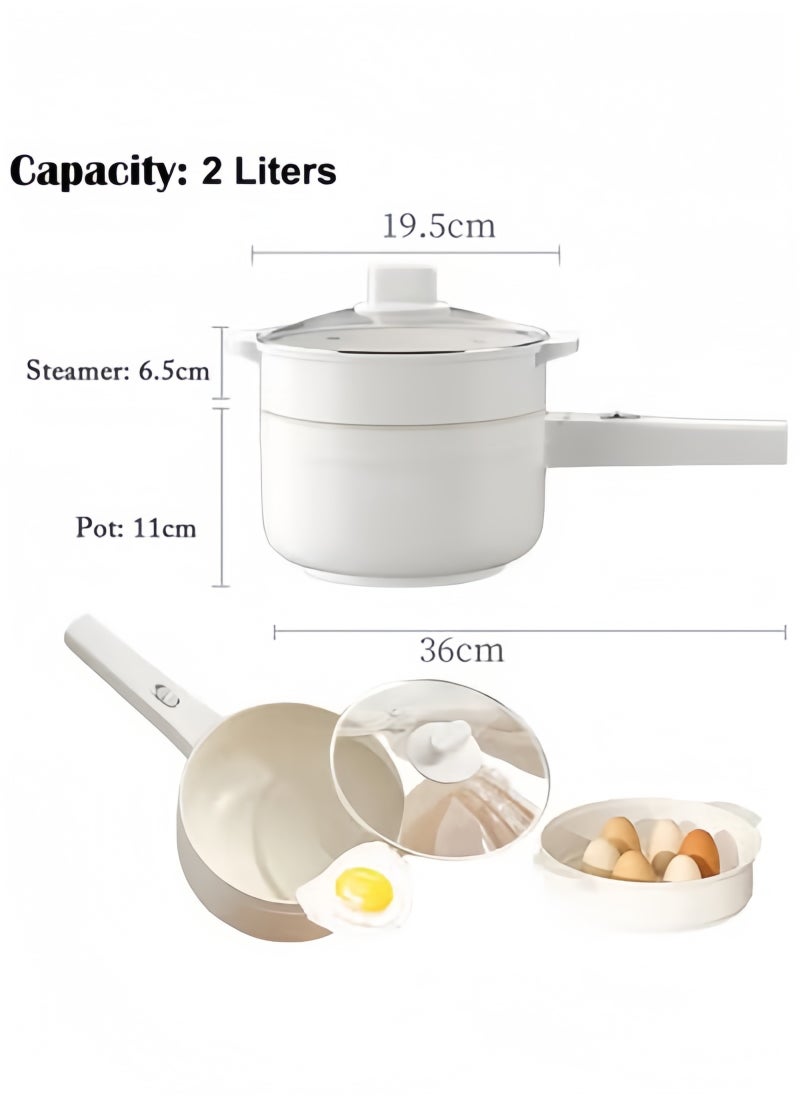 Generic 2 L Electric Hot Pot with Steamer & Temperature Control,Non-Stick Electric Skillet,Frying Pan,Electric Saucepan  - Image 3