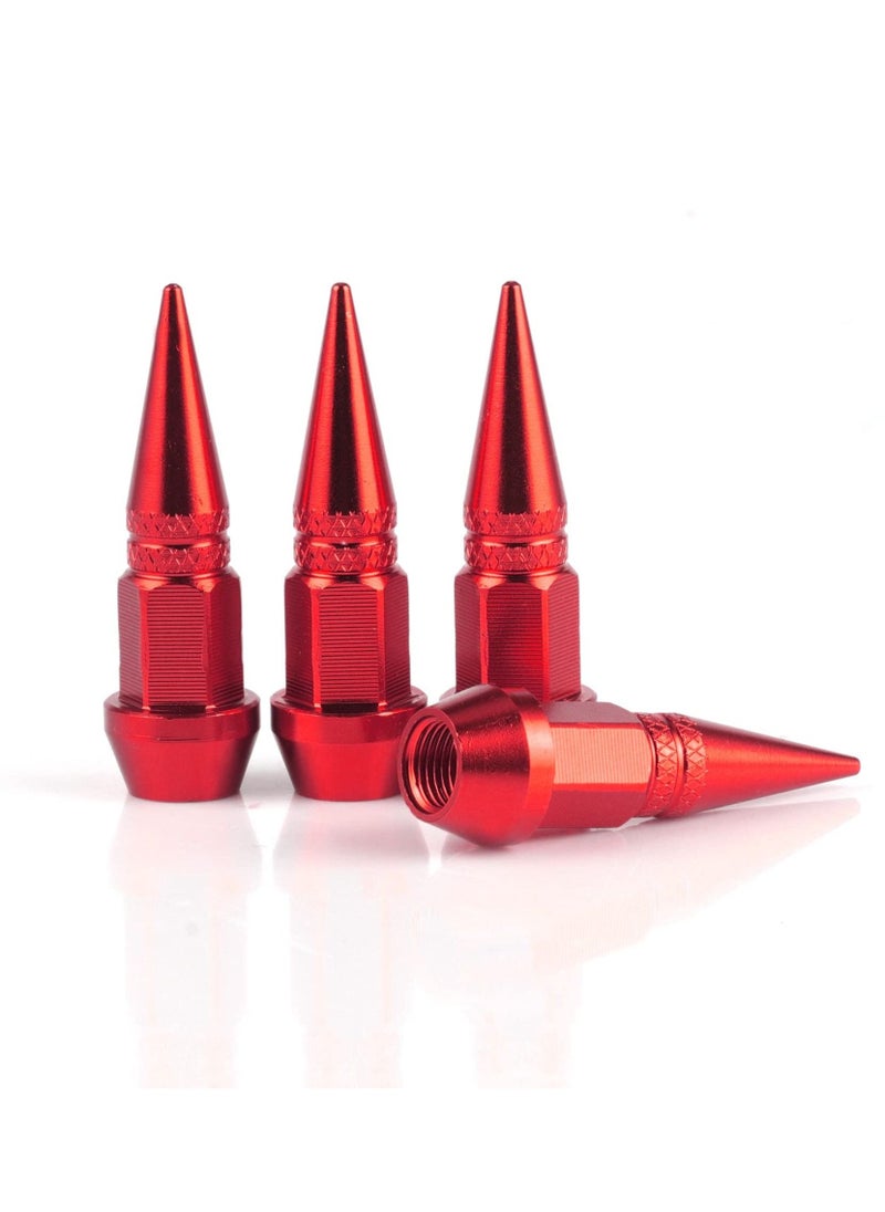 8 Pcs Long Impale Spiked Valve Caps 45 mm Tire Valve Stem Caps, Red Spike Air Caps Aluminum Alloy Cool Tire Valve Caps for Cars,SUVs,Trucks Bicycles and Motorcycles - Image 1