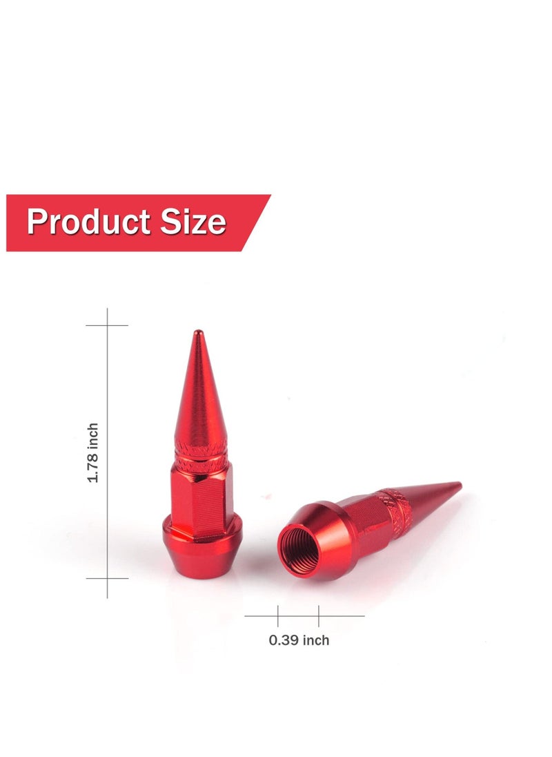 8 Pcs Long Impale Spiked Valve Caps 45 mm Tire Valve Stem Caps, Red Spike Air Caps Aluminum Alloy Cool Tire Valve Caps for Cars,SUVs,Trucks Bicycles and Motorcycles - Image 5