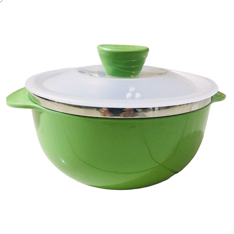 Gladnes Serving Bowl Set Multipurpose Plastic Mixing Bowl Set with Transparent Lid for Salads Snacks Desserts Dining Table Bowl for Home Restaurant Serving Bowl 700ML - Image 4