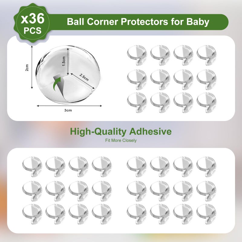 Osareny 36 Pack Corner Protector Baby, Table Corner Protectors for Baby Clear Corner Protectors for Furniture Corner Guards Baby Proof Bumpers Corner Covers Baby Safety Child Proofing - Image 2
