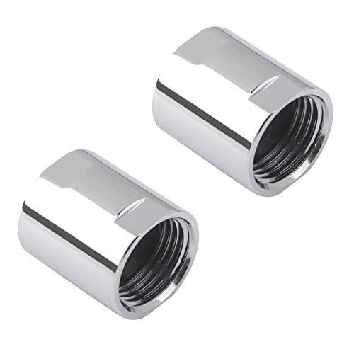 Tsinghwang 2 Pack Brass Pipe Fitting 1/2"G,Female Threaded Converter Adapter,Chrome Shower Coupling Pipe Fitting for Home Plumbing Pipes,Hose Extender Connector - Image 1