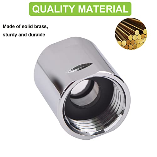 Tsinghwang 2 Pack Brass Pipe Fitting 1/2"G,Female Threaded Converter Adapter,Chrome Shower Coupling Pipe Fitting for Home Plumbing Pipes,Hose Extender Connector - Image 3