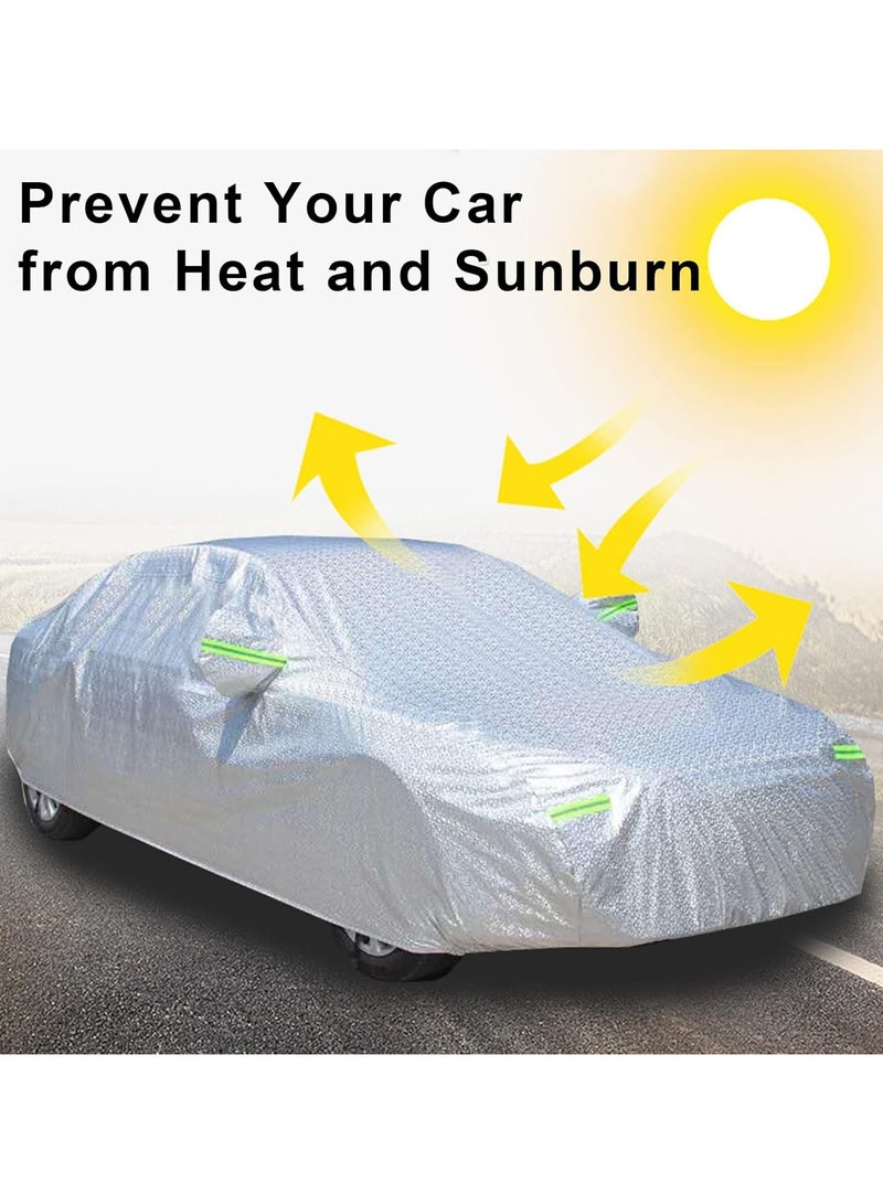 3-Layer Car Cover Full Exterior Cover Waterproof  Scratchproof Car Cover with Lock Driver Sider Zipper Design PEVA Aluminum Film All Weather Universal Fits Cars up to 200in SUV - Image 5