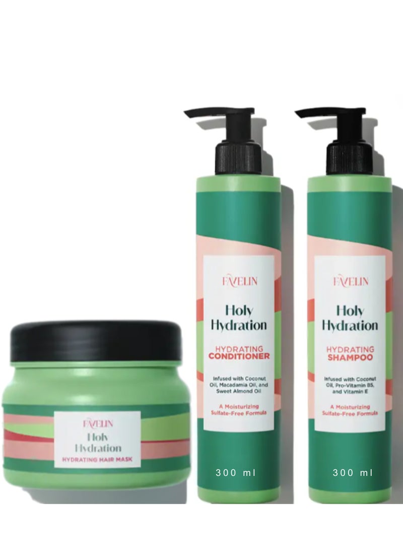 ڤاڨلين مجموعة هولى هيدريت بلس للترطيب 300 مل  شامبو  300 مل + بلسم 300 مل + ماسك 300 مل - Image 1