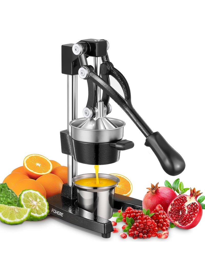 Orange Juicer Squeezer, Cast Iron Lemon Squeezer, Commercial Citrus Juicer Hand Press for Orange, Lemon, Pomegranate, Grapefruit, Easy to Clean Citrus Squeezer with a Stainless Steel Cup - Image 1