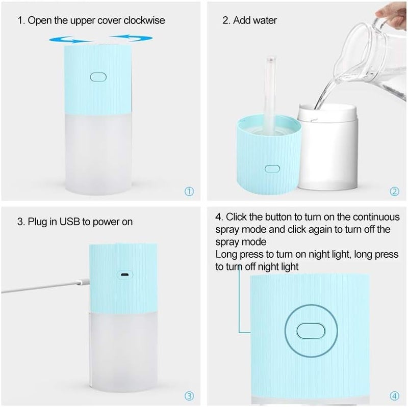 klarako USB Aroma Diffuser, with Night Light Mini Car Humidifier for Bedroom Office Car - Image 3