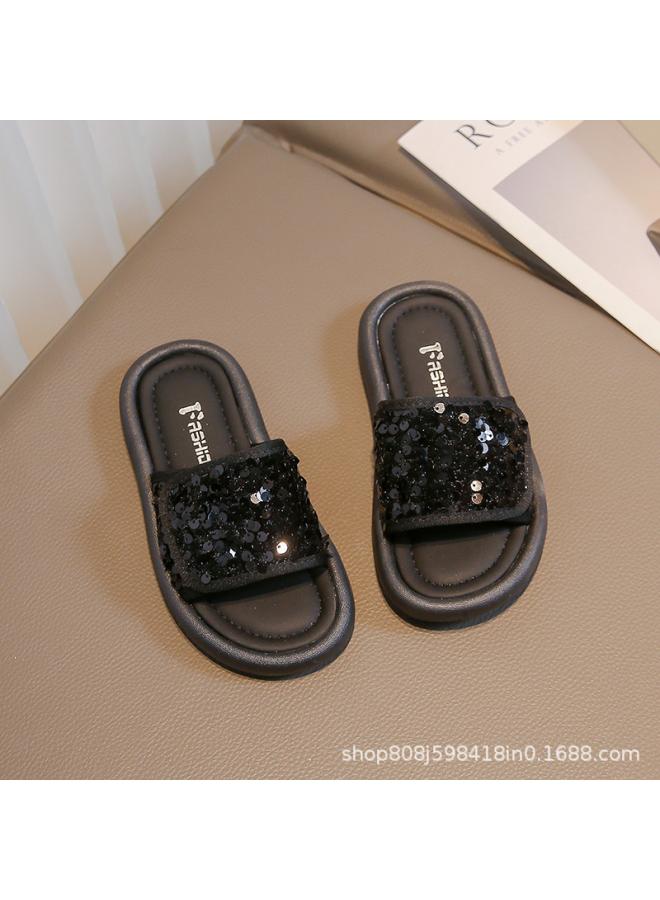 شك شباشب مفتوحة من الأمام للفتيات شباشب ترتر صيفية جديدة للأطفال في الهواء الطلق صنادل أنيقة للأميرة - Image 1