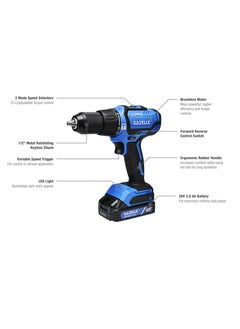 Gazelle Gazelle GC2020 20V Cordless Hammer Drill, 13mm, 60Nm, 2-Speed, Brushless Motor, includes 2 x 2.0Ah Li-Ion Batteries 1 year warranty  - Image 2