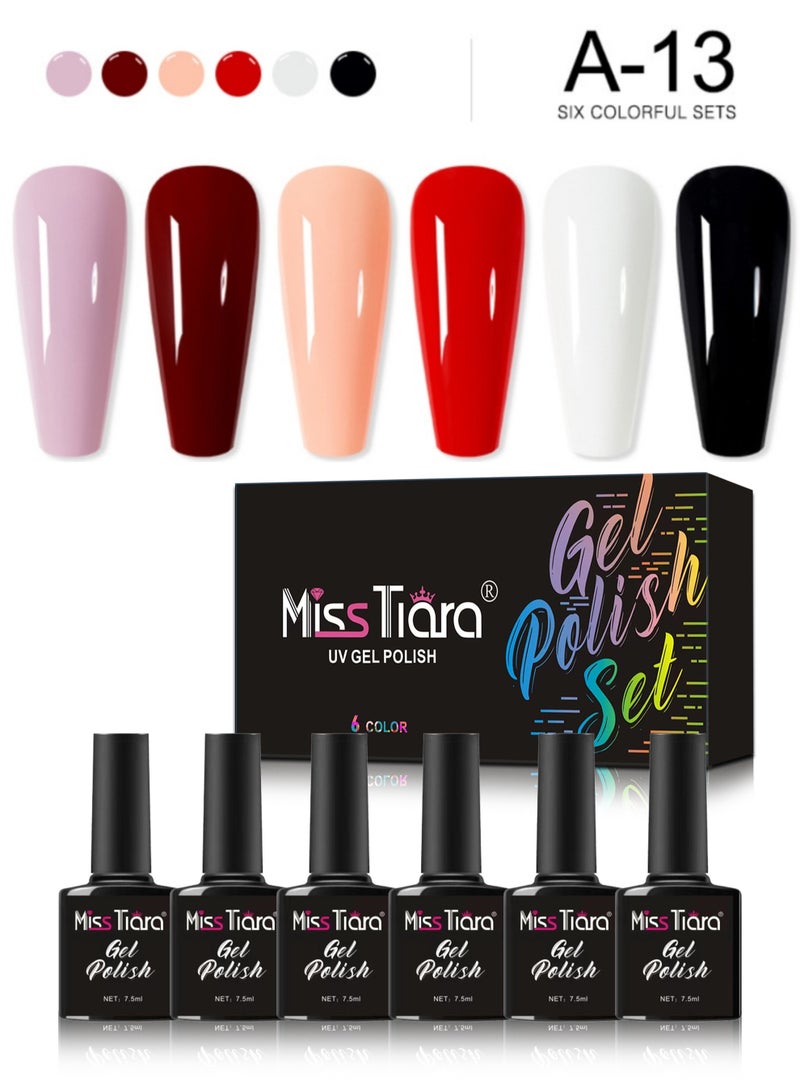 مس تيارا طقم طلاء أظافر جل مكون من 6 قطع بالأشعة فوق البنفسجية ومصباح LED - Image 2