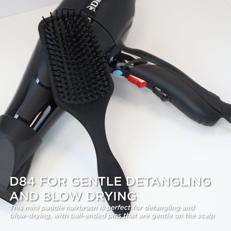 Denman (Black) Mini Paddle Cushion Hair Brush for Blow Drying, Detangling & On the Go Travel - Comfortable Styling, Straightening & Smoothing - For Women and Men, D84 - Image 3