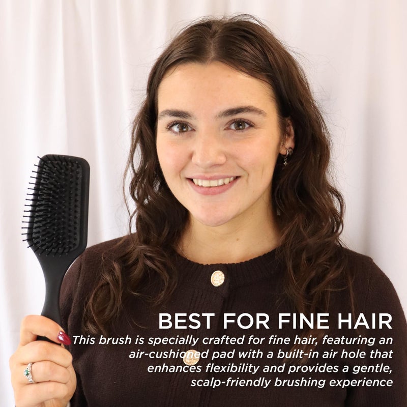 Denman (Black) Mini Paddle Cushion Hair Brush for Blow Drying, Detangling & On the Go Travel - Comfortable Styling, Straightening & Smoothing - For Women and Men, D84 - Image 5