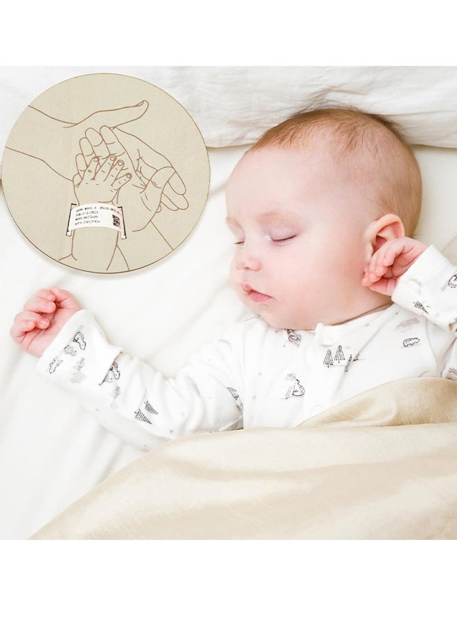 KANGLI 2 Pcs Newborn Wooden Birth Memorial Plaque, Newborn Hospital Bracelet Display Board, Double-Sided Engraved Baby Name Photo Props, Hello World Welcome Baby Decoration - Image 3