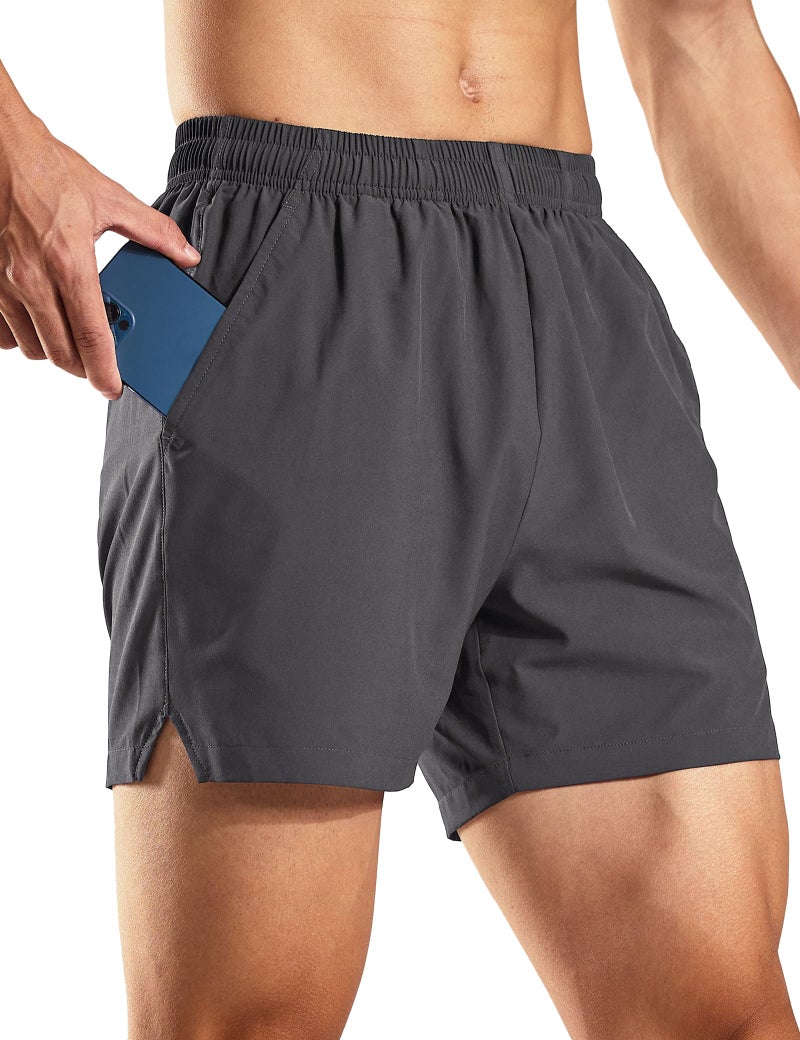 Haimont Mens Running Shorts 5 inch Inseam, Quick Dry Lightweight Gym Exercise Athletic Shorts for Men with Pockets, Dark Grey, M - Image 1