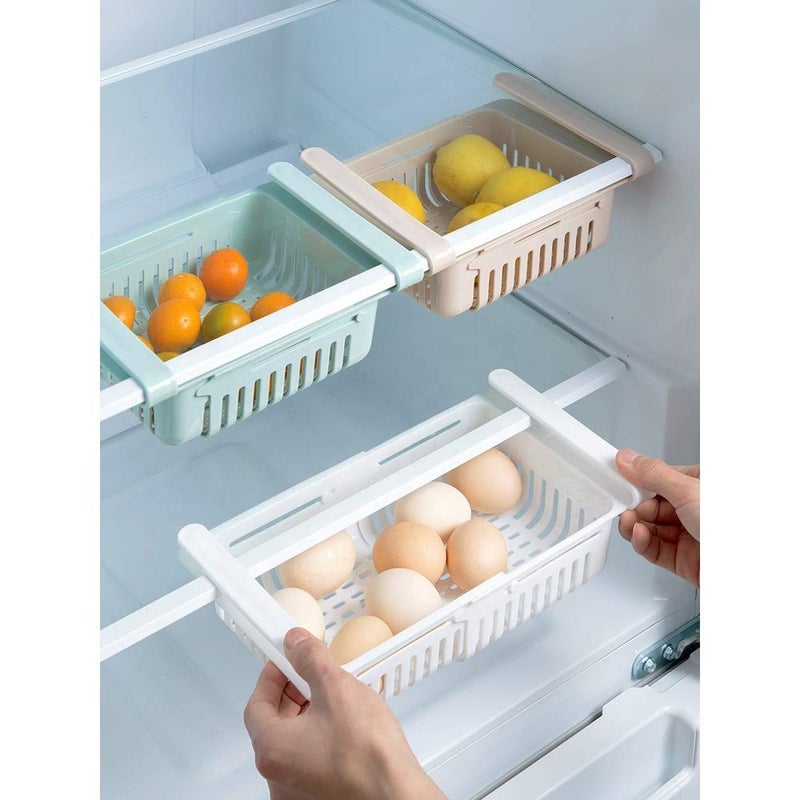 WENGTY Kitchen Organizer Adjustable Kitchen Refrigerator Storage Rack Fridge Freezer Shelf Holder PullOut Drawer Organiser Space Saver Multi Color 4 - Image 2