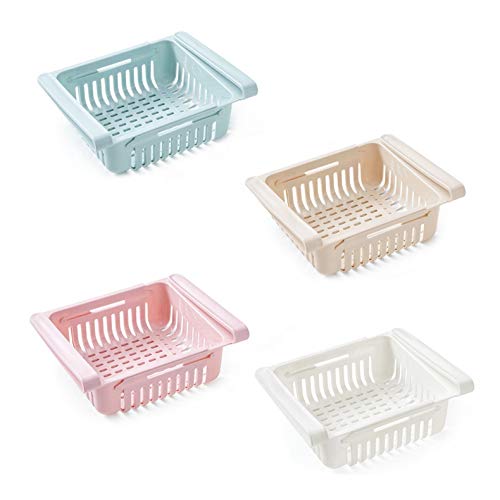 WENGTY Kitchen Organizer Adjustable Kitchen Refrigerator Storage Rack Fridge Freezer Shelf Holder PullOut Drawer Organiser Space Saver Multi Color 4 - Image 5