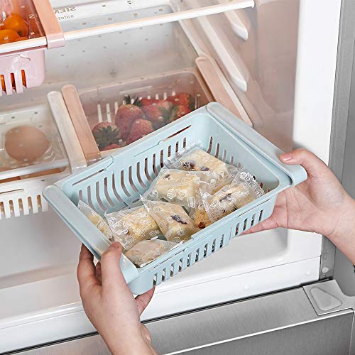 WENGTY Kitchen Organizer Adjustable Kitchen Refrigerator Storage Rack Fridge Freezer Shelf Holder PullOut Drawer Organiser Space Saver Multi Color 4 - Image 4