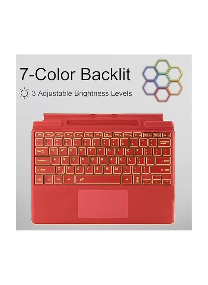 General - Backlit Bluetooth Keyboard Compatible with Microsoft Surface Pro 11 (2024),Magnetic 7-Color Backlit Bluetooth Removable Keyboard with Magnetic Pen Slot - Image 1