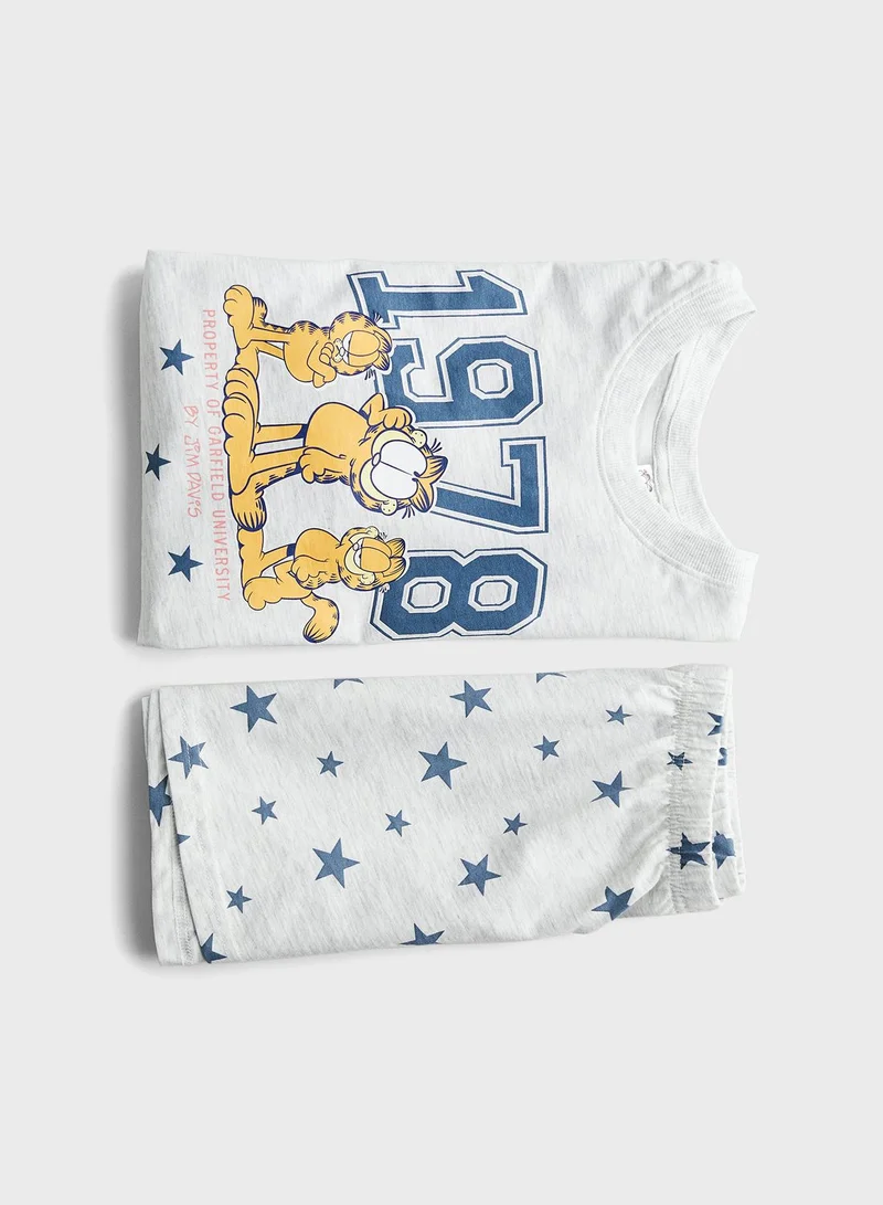 اتش اند ام بيجامة أطفال عالية الخصر مطبوعة