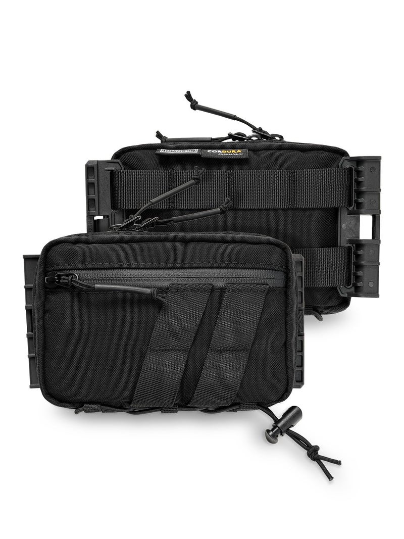 TACTICAL_GEEK Block E60 EDC Waist Pouch Utility Pocket Organizer with Elastic Cord DualDirectional Zippers Nylon Tool Pouch Portable Small Gadget Organization for Daily CarryBlack - Image 2