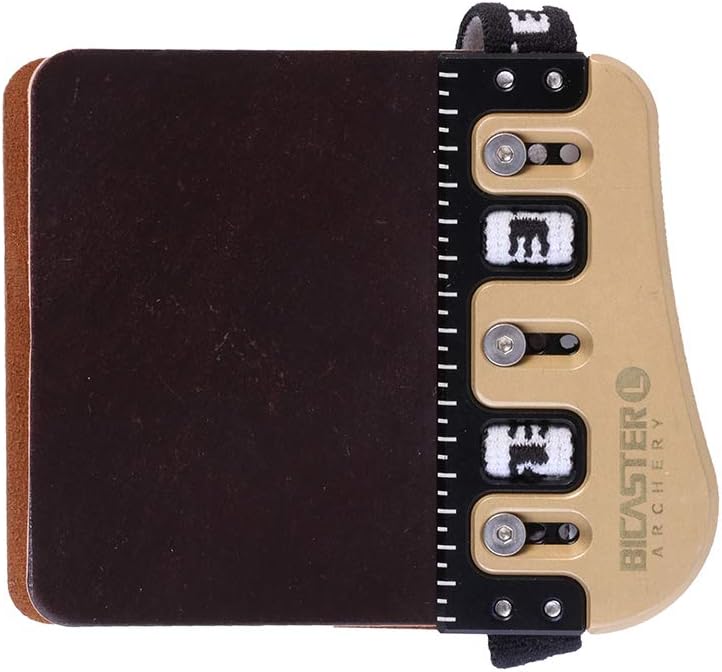 BICASTER Barebow Finger Tabs Cordovan Leather + Brass Finger Guards - RH - Image 1