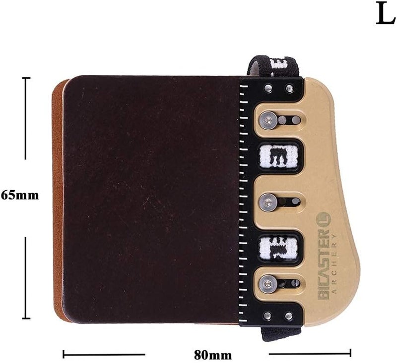 BICASTER Barebow Finger Tabs Cordovan Leather + Brass Finger Guards - RH - Image 5
