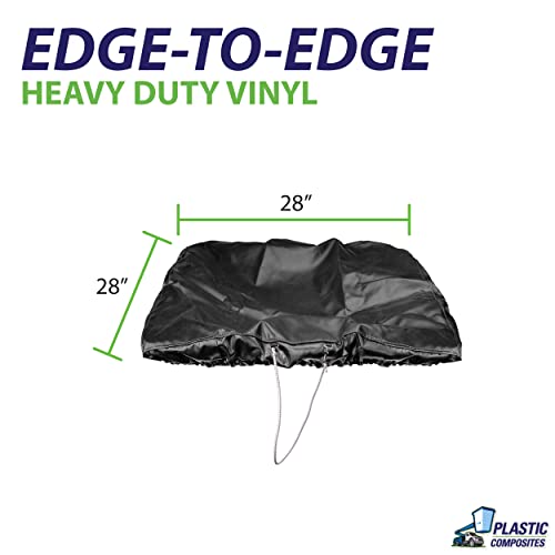 Plastic Composites Co Bucket Truck Parts HEAVY DUTY Elastic Banded Bucket Cover with Support Pocket, Fits 1 Man Bucket 28"x28" Edge to Edge - Image 2
