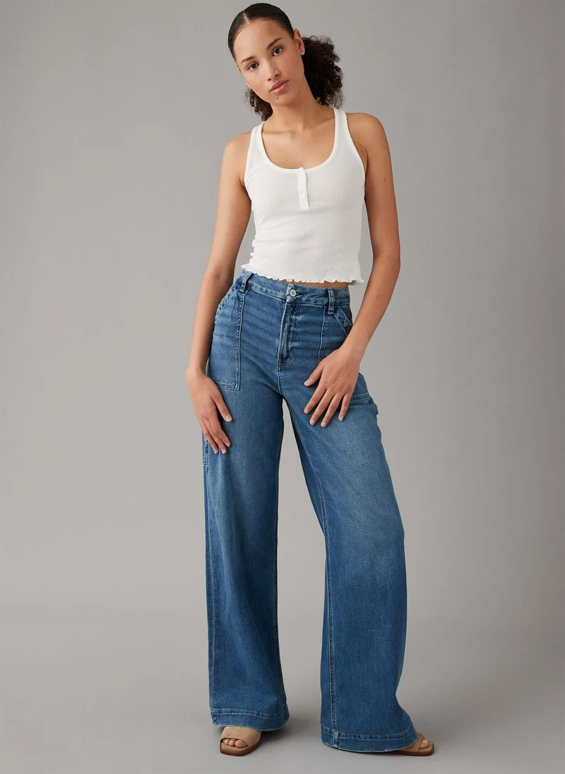 American Eagle Drape Stretch Curvy Super High Waist Jeans