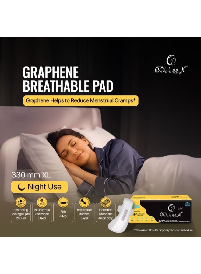 Colleen Ultra Thin Premium Graphene Anion XL Sanitary Napkin 330 MM Heavy Flow Over Night Use 6Pads - Image 5