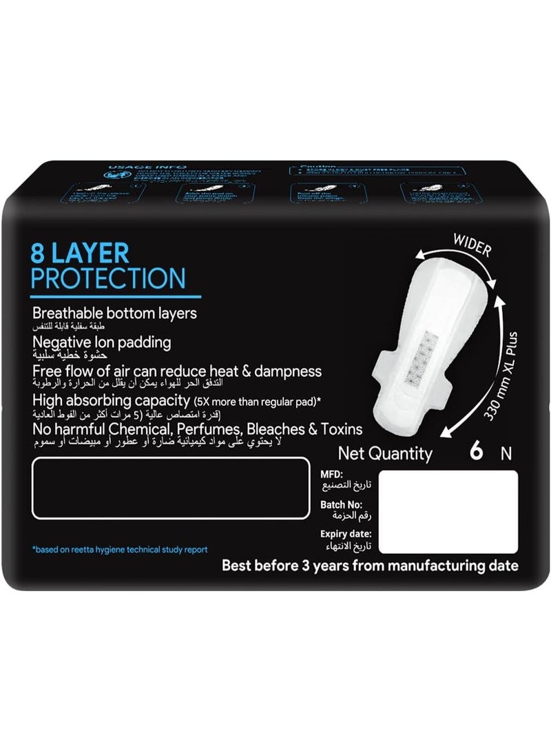 Colleen Ultra Thin Premium Graphene Anion XL Sanitary Napkin 330 MM Heavy Flow Over Night Use 6Pads - Image 2