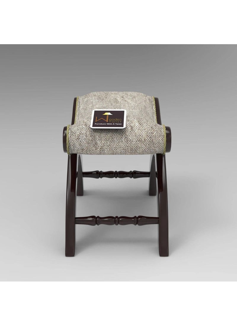 Wooden Twist - Wooden Stool Chair with Cushion - Image 1