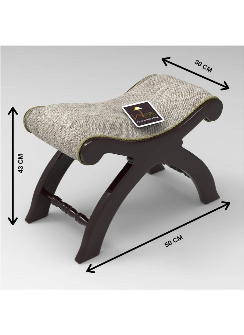 Wooden Twist - Wooden Stool Chair with Cushion - Image 1