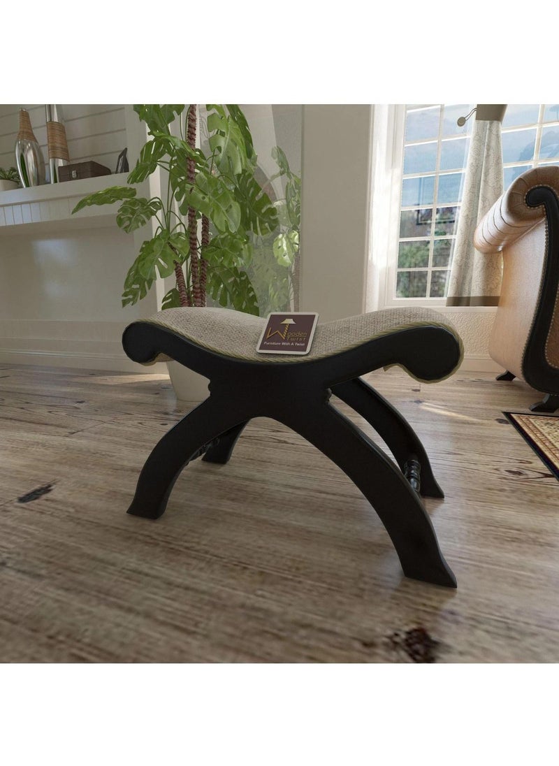 Wooden Twist - Wooden Stool Chair with Cushion - Image 1