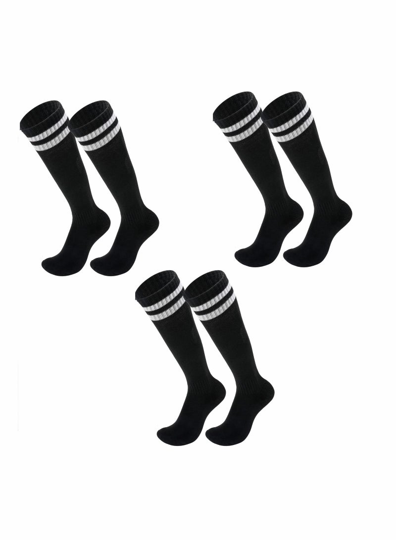 SYOSI Kids Soccer Socks 3 Pairs Long Football Knee High Athletic School Team Dance  Sports Socks for 5 to 12 Youth Boys Girls - Image 1