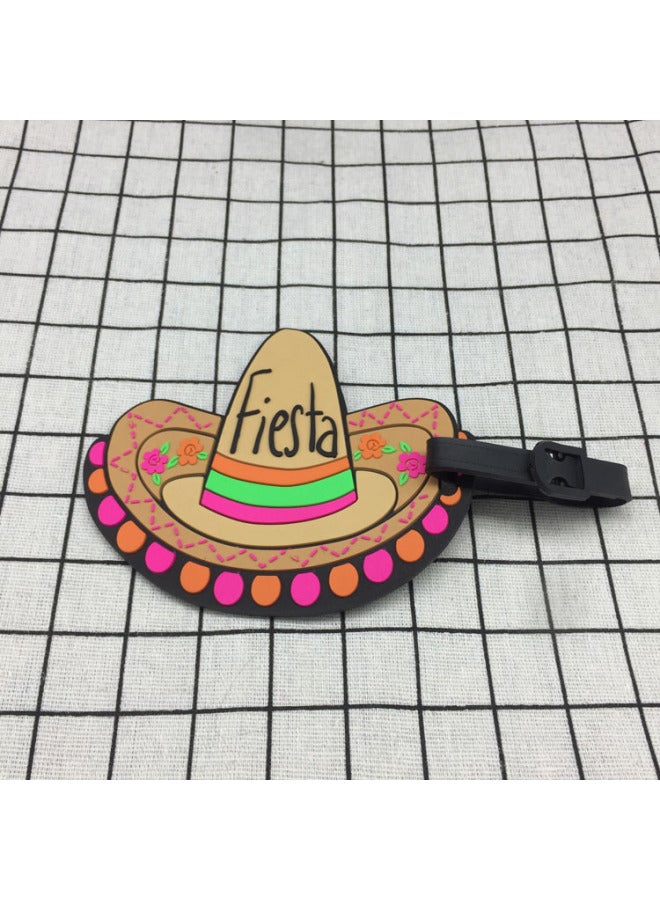 Luggage Tag Leather Goods Bag Accessories Suitcase Label Personalized Name Id Tag Travel Bag Identifier-Color:Straw Hat - Image 1