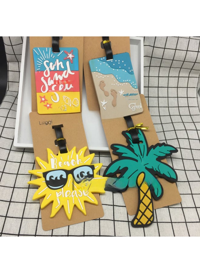 Luggage Tag Leather Goods Bag Accessories Suitcase Label Personalized Name Id Tag Travel Bag Identifier-Color:Straw Hat - Image 3