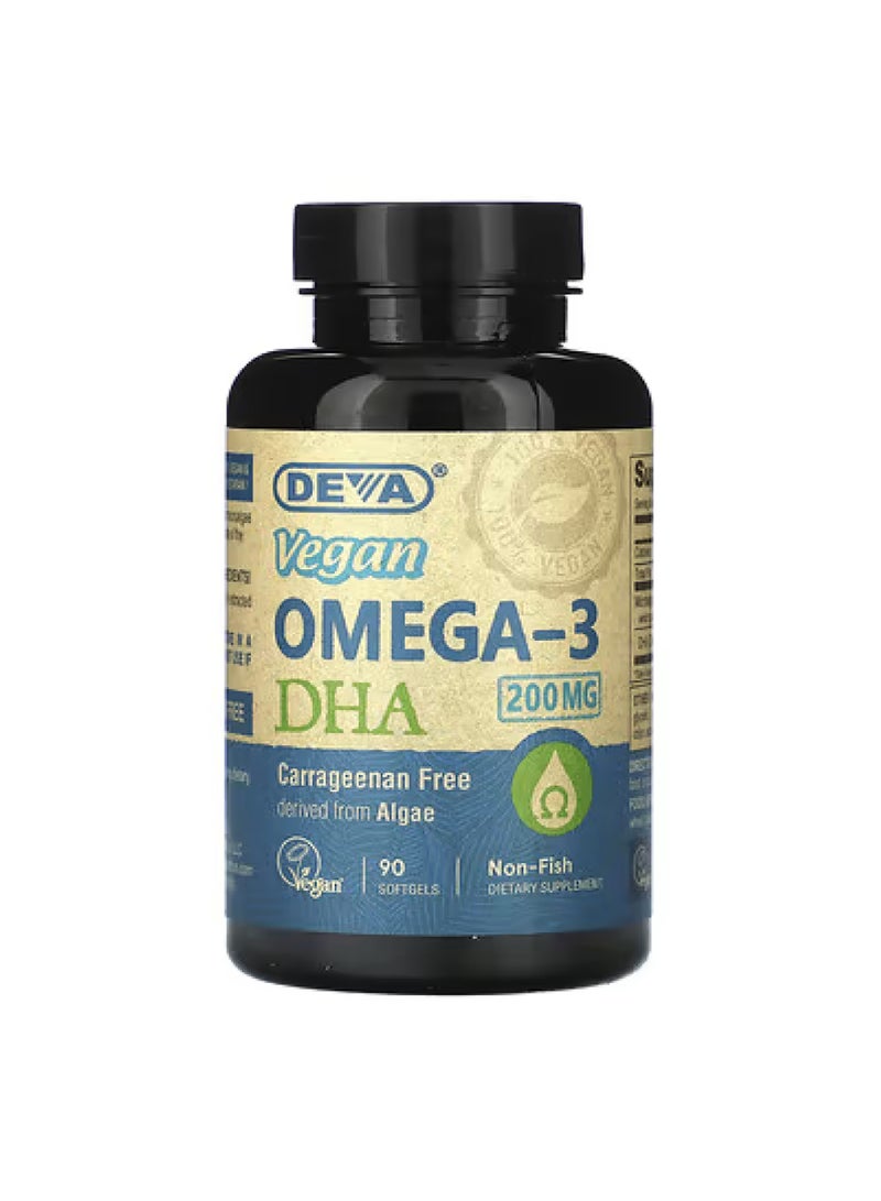 Deva Vegan Omega-3 DHA, 200 mg, 90 Softgels