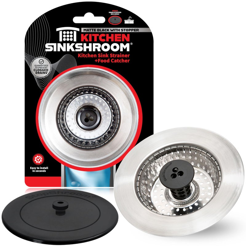 SinkShroom Revolutionary ClogFree Sink Strainer Basket with Stopper Stainless Steel