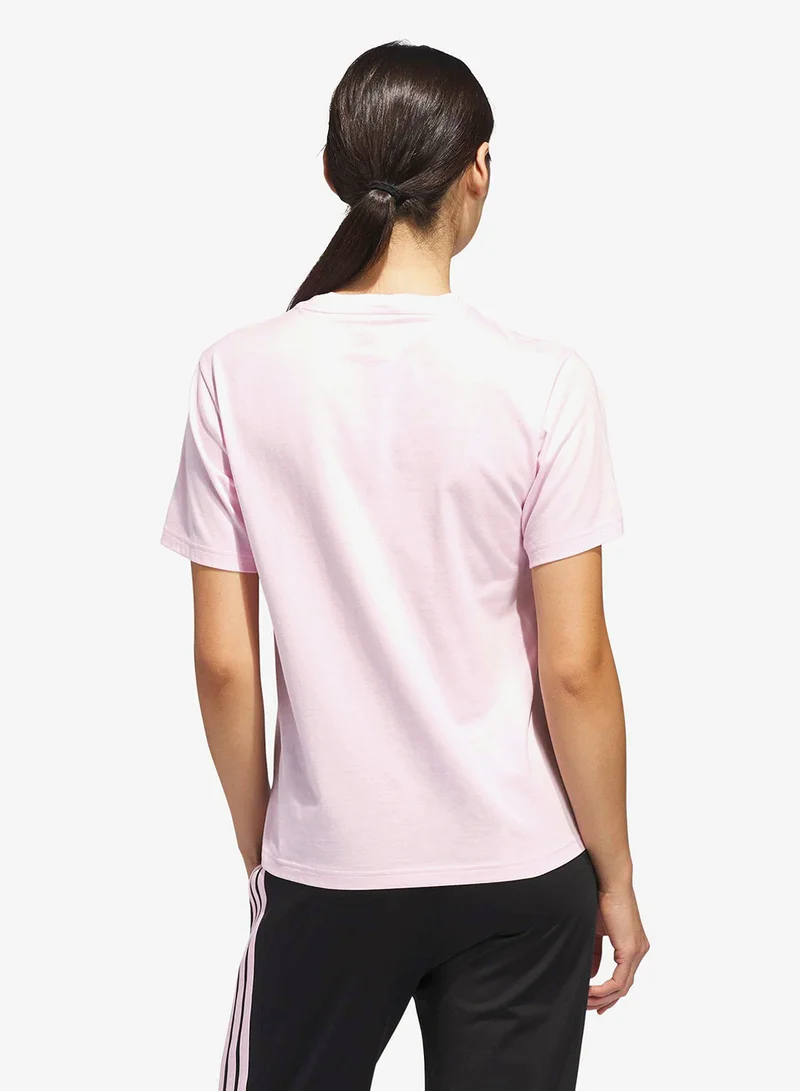 اديداس Textured Gingham Big Logo Graphic T-Shirt