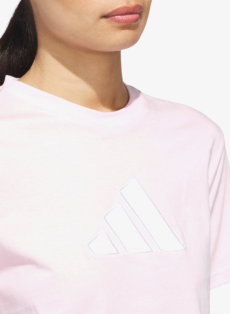 Adidas Textured Gingham Big Logo Graphic T-Shirt - Image 3