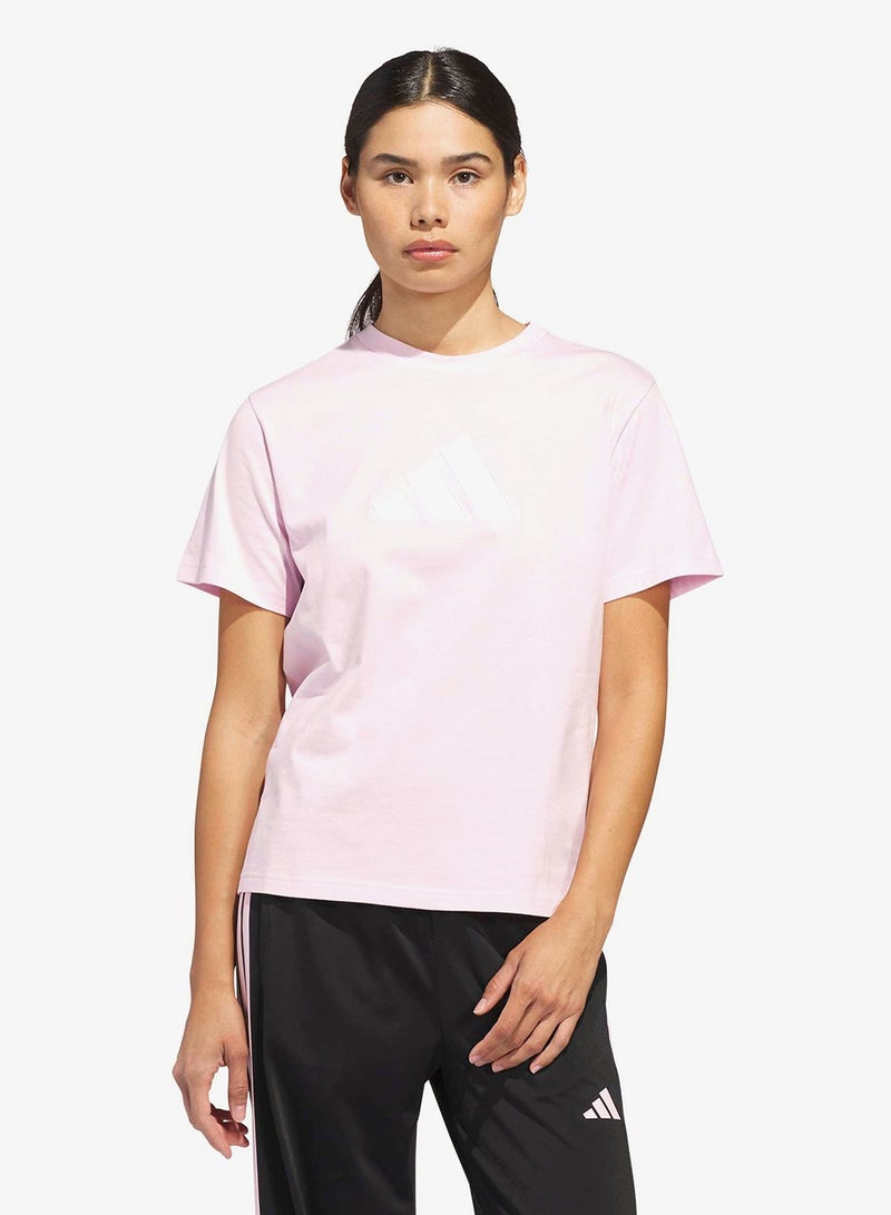 Adidas Textured Gingham Big Logo Graphic T-Shirt - Image 1