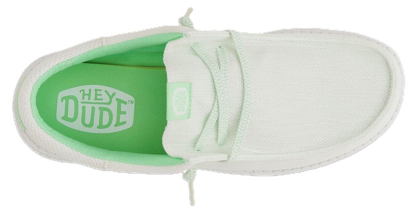 HEYDUDE Men's Wally Funk Zigzag Mesh White/Green Ash 11 Medium - Image 3